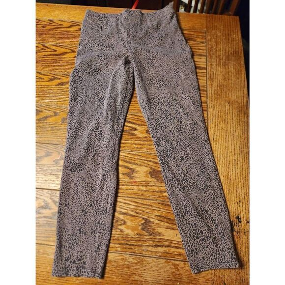 SPANX Jean-ish Ankle Leggings Desert Dot Animal Leopard Cheetah Print Size Large - Picture 2 of 5